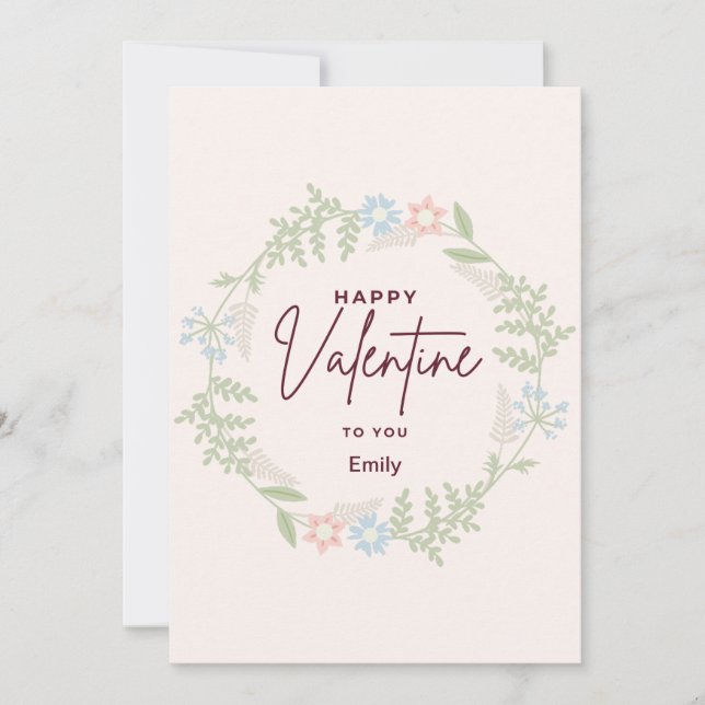 Tarjeta Festiva Bliss elegante flora El día de San Valentín Card (Anverso)