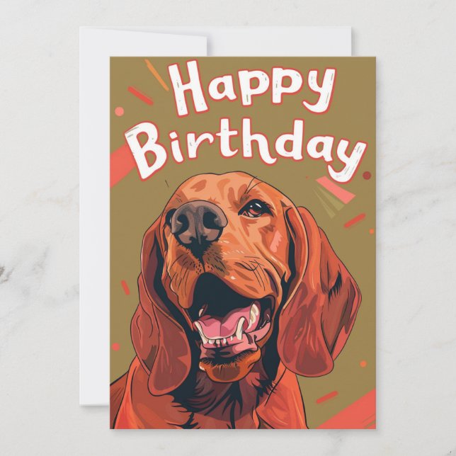 Tarjeta Festiva Bloodhound Happy Birday (Anverso)
