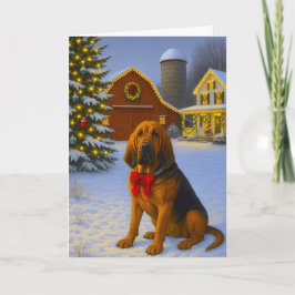 Tarjeta Festiva Bloodhound Holiday Card