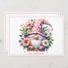 Tarjeta Festiva Blooming Love: Gnome del Día de la Madre