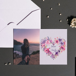 Tarjeta Festiva Blooms de amor Floral Foto y nombres de Person