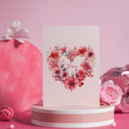 Tarjeta Festiva Blooms de amor | Nombre personalizado | EL DÍA DE 