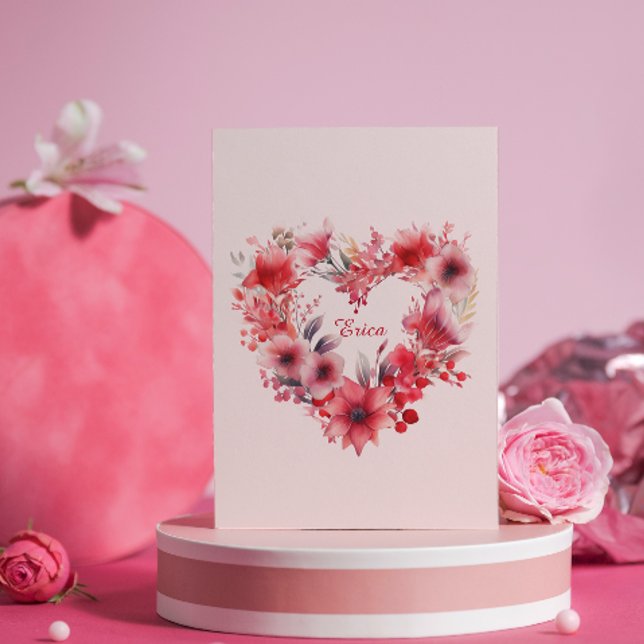 Tarjeta Festiva Blooms de amor | Nombre personalizado | EL DÍA DE  (Subido por el creador)