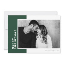 Bloque de color verde moderno Fotos navideñas de F