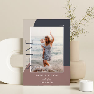 Tarjeta Festiva Bloque de colores del brillo   Foto vertical Hanuk