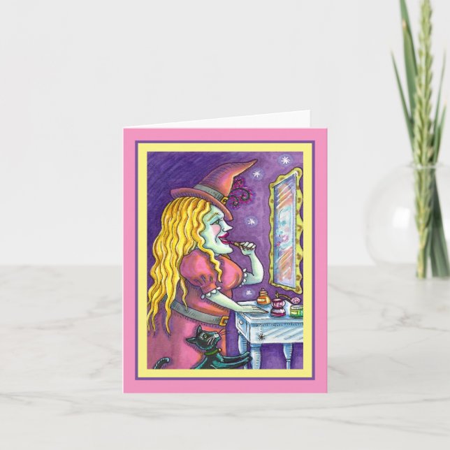 Tarjeta Festiva BLOQUEAR LIPSTICK, PERFUME & NAIL POLISH, FUNNY Bl (Anverso)