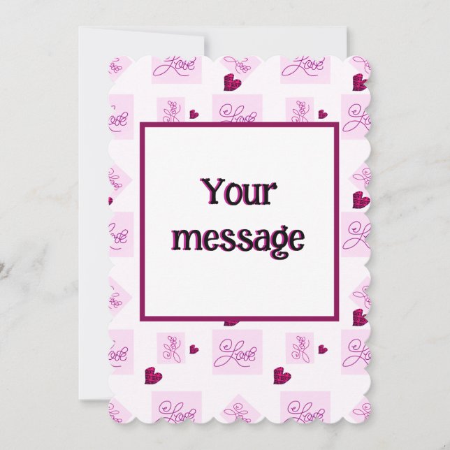 Tarjeta Festiva Bloquear patrón de corazón de amor (Anverso)