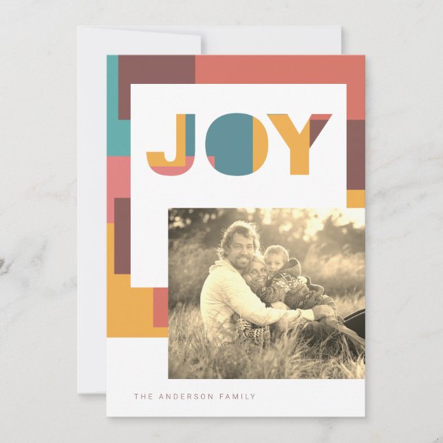 Tarjeta Festiva Bloques de color de alegría (Anverso)