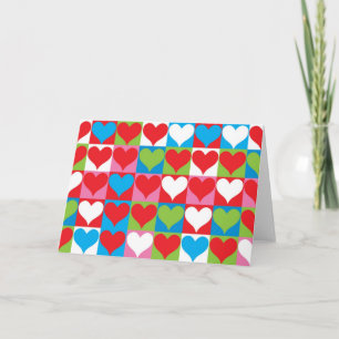 Tarjeta Festiva Bloques del corazón del día de San Valentín