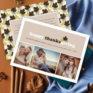 Tarjeta Festiva Bloques modernos caen, acción de gracias 3 foto