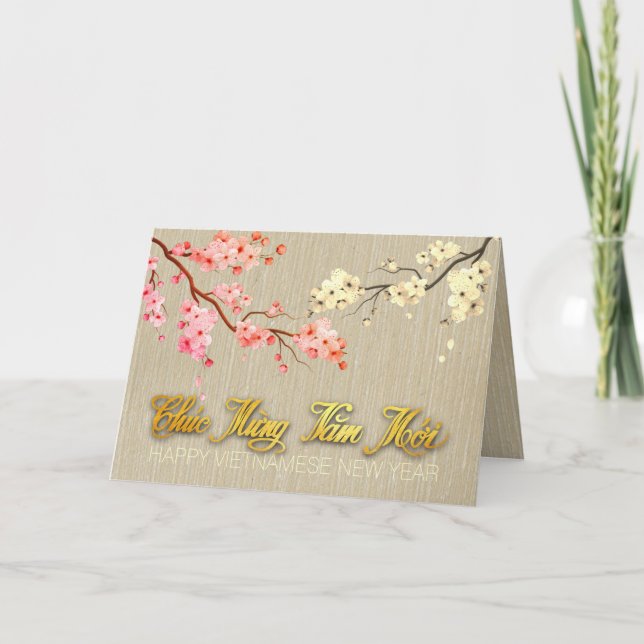 Tarjeta Festiva Blossom Tet Hoa Anh Dao Año Nuevo Vietnamita GC2 (Anverso)