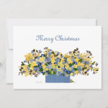 Blue and Yellow Mixed Media Flower Bouquet