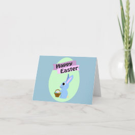 Tarjeta Festiva Blue Bunny Happy Easter