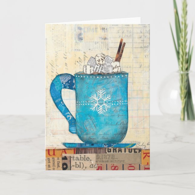 Tarjeta Festiva Blue Christmas Mug (Anverso)