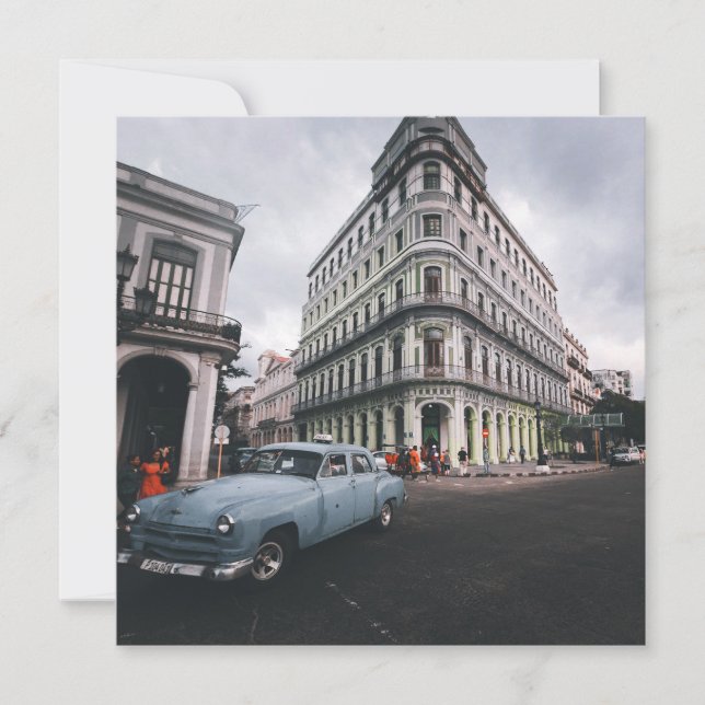 Tarjeta Festiva Blue Classic Vintage (Anverso)