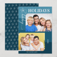 Blue Color Block Happy Holidays 2 Fotos