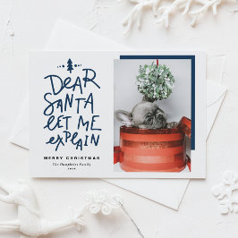 Tarjeta Festiva Blue Dear Santa Déjame explicarme a los Navidades