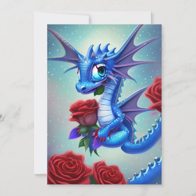 Tarjeta Festiva Blue Dragon Valentine (Anverso)
