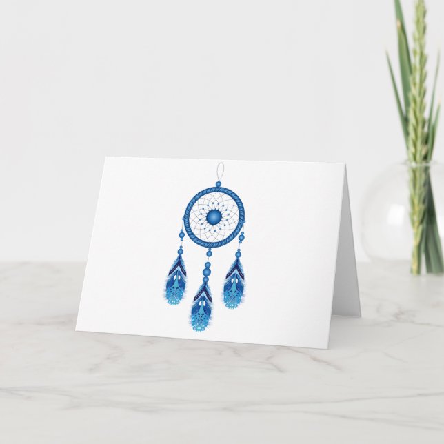 Tarjeta Festiva Blue Dreamcatcher (Anverso)