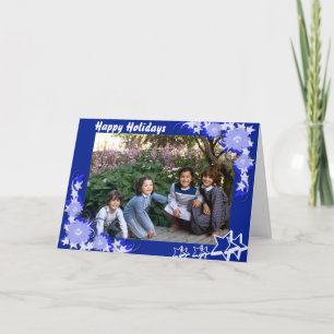 Tarjeta Festiva Blue framed card