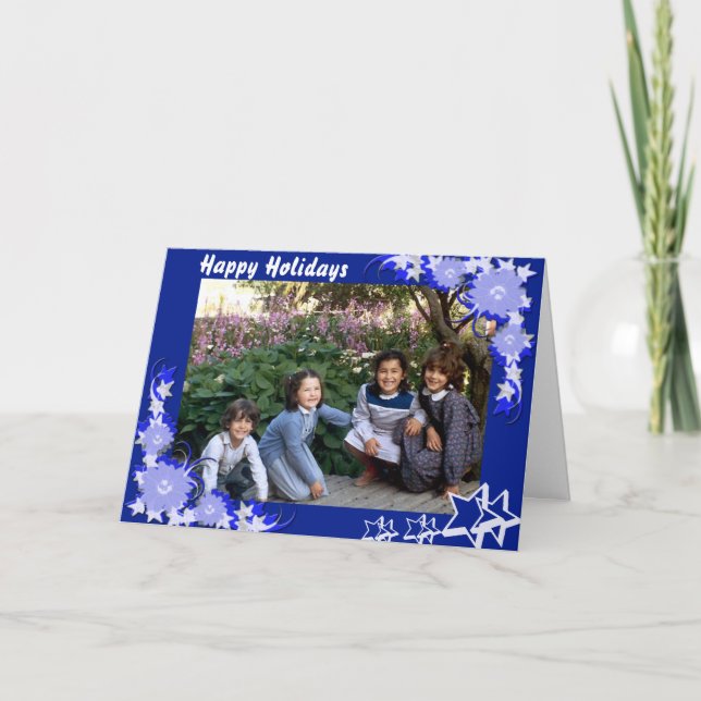 Tarjeta Festiva Blue framed card (Anverso)