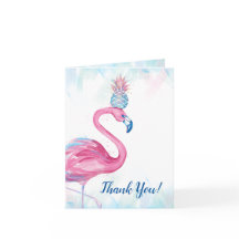 Blue Gold Pink Flamingo Pineapple Gracias Cartas