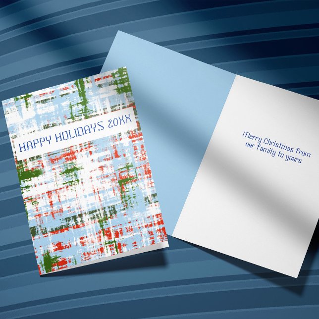 Tarjeta Festiva Blue Green White Red Abstract Expressionism (Subido por el creador)