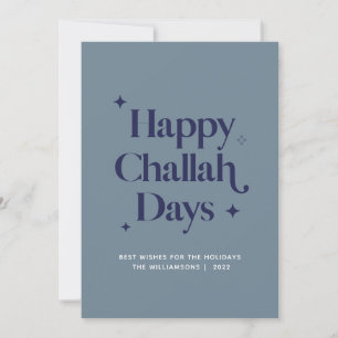 Tarjeta Festiva Blue Happy Challah Days Funny Hanukkah