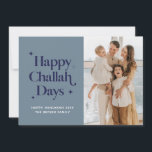 Tarjeta Festiva Blue Happy Challah Days Hanukkah Family Photo<br><div class="desc">© Gorjo Designs. Hecho para ti a través de la plataforma Zazzle.

// ¿Necesita ayuda para personalizar su diseño? ¿Tienes otras ideas? No dude en ponerse en contacto conmigo (Zoe) directamente a través del botón de contacto de abajo.</div>