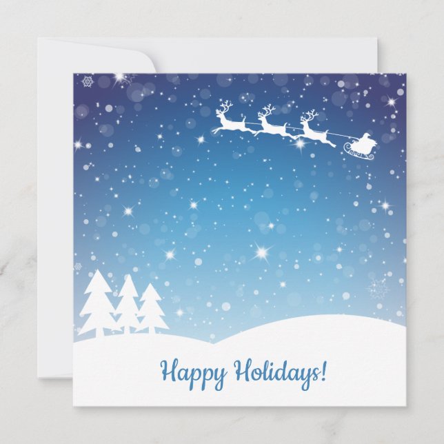 Tarjeta Festiva Blue Happy Windays Holidays Snowflakes (Anverso)