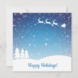 Tarjeta Festiva Blue Happy Windays Holidays Snowflakes