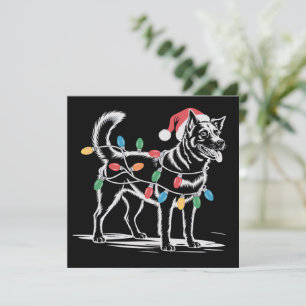 Tarjeta Festiva Blue Heeler festivo perro de ganado navideño 