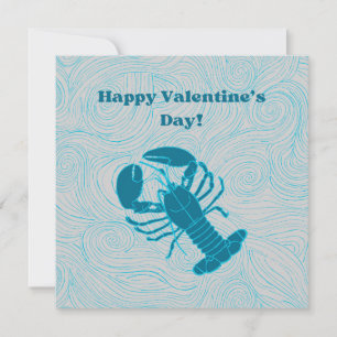 Tarjeta Festiva Blue Lobster Valentine