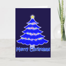 Tarjeta Festiva Blue Merry Christmas