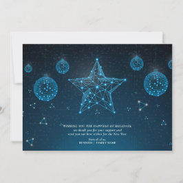 Tarjeta Festiva Blue Modern Christmas Star Corporate Logo Business