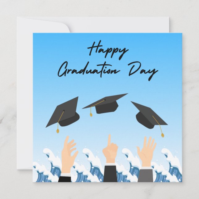 Tarjeta Festiva Blue Ocean Graduation Party  (Anverso)