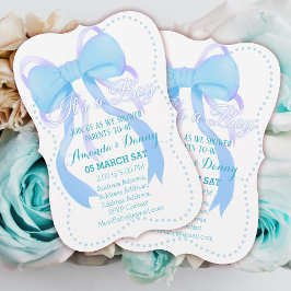 Tarjeta Festiva Blue Ribbon Baby Shower