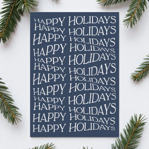Tarjeta Festiva Blue Simple Modern Único Único Sin Fotos Felices F