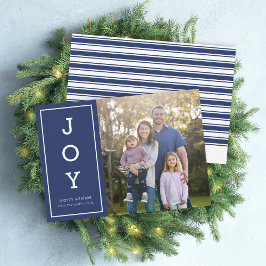 Tarjeta Festiva Blue Warm Wishes Modern Joy Holiday Photo