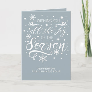 Tarjeta Festiva Blue White Elegant Modern Company Holiday