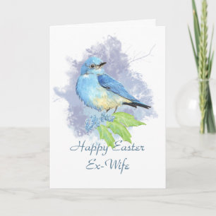 Tarjeta Festiva Bluebird del este de la montaña de la exmujer de