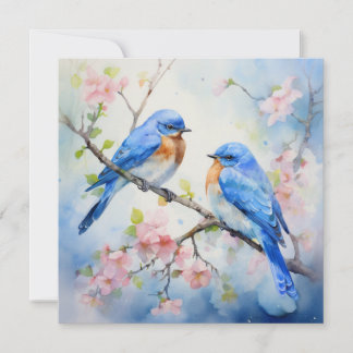 Tarjeta Festiva Bluebirds occidental
