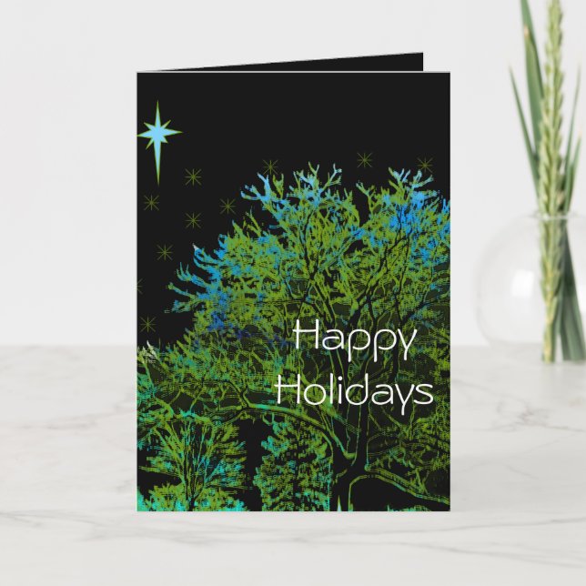 Tarjeta Festiva Blues del árbol (Anverso)