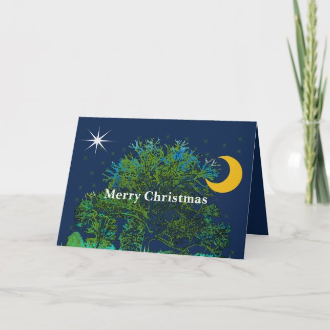 Tarjeta Festiva Blues del árbol (Anverso)
