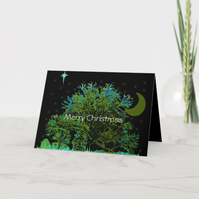 Tarjeta Festiva Blues del árbol (Anverso)
