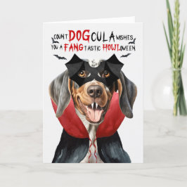 Tarjeta Festiva Bluetick Coonhound Funny Count DOGcula Halloween
