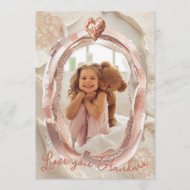 Tarjeta Festiva Blush Heirloom Heart Photo Frame Loving Keepsake