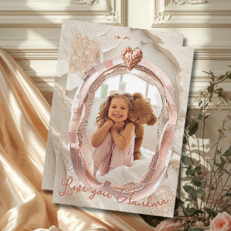 Tarjeta Festiva Blush Heirloom Heart Photo Frame Loving Keepsake