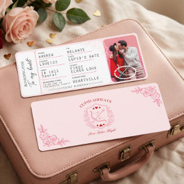 Tarjeta Festiva Boarding Pass To Love Plane Ticket Valentine's Day