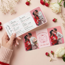 Tarjeta Festiva Boarding Pass To Love Plane Ticket Valentine's Day